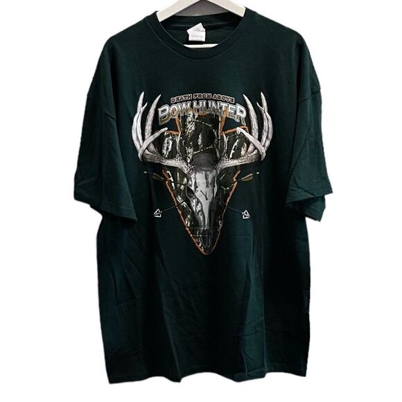 BOW HUNTER DEATH FROM ABOVE Mens Graphic Green Size XXLarge Short Sleeve T-shirt - Picture 6 of 6